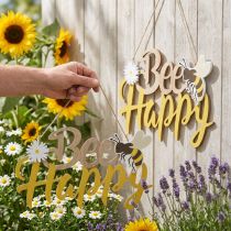 Produkt Ozdobny znak pszczółka „Bee Happy” letnia dekoracja drewniana 31×18cm 2szt
