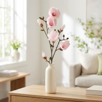 Produkt Sztuczna gałązka magnolii różowe kwiaty Ø8cm dł. 100cm