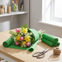 Produkt Kwiat krepowy zielony szer.10cm gramatura 128g/m2 dł.250cm 2 sztuki