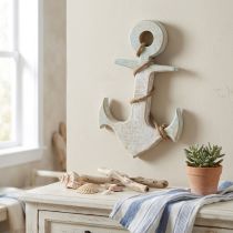 Produkt Anchor Deco Wood Maritime Deco White Blue 42cmx25cmx3.5cm