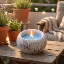 Produkt Świeca Citronella Niebieska misa ceramiczna Vintage Balkon W8cm
