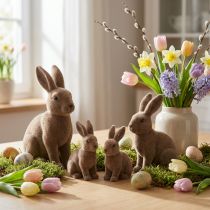 Produkt Królik flokowany brązowy 11cm, 13,5cm 6 szt