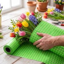 Produkt Papier do mankietów 37,5 cm 100 m Majowa zielona kratka