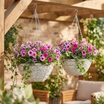 Produkt Doniczka wisząca słoma naturalna biała Ø28cm H15cm 2szt