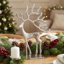 Produkt Ozdoba renifer figurka jelenia metal srebrny wys. 31cm