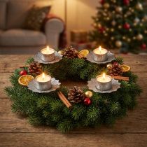 Produkt Świecznik na tealighty do zatyczki srebrny metalowy Ø9cm W9cm 4szt