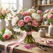 Produkt Szpilki florystyczne z perłową główką, różowe, Ø4mm, 40mm, 150 sztuk