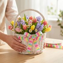 Produkt Wstążka upominkowa frotte Wstążka ozdobna w kolorowe paski 10mm 10m