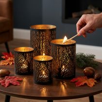 Produkt Metalowy świecznik na tealight Lantern Forest Ø8/10/13cm zestaw 3 sztuk
