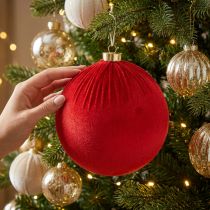 Produkt Duża czerwona bombka świąteczna do zawieszenia, 15 cm, 3 sztuki