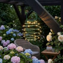 Produkt Solarna lampa ogrodowa zielona 22cm z 25LEDs ciepła biel