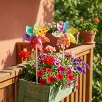 Produkt Wiatraczek Kolorowy Wiatrak Kwiaty Kropki Balkon Ø15cm 2szt