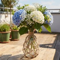Produkt Wazon szklany makrama juta naturalny letni morski Ø11cm W19,5cm