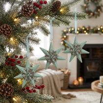 Produkt Zawieszka świąteczna deco gwiazda do zawieszenia Mięta 4szt