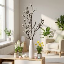 Produkt Sztuczna gałąź magnolii Wiosenna dekoracja z pąkami Brązowo-biała L135cm