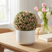 Produkt Kula dekoracyjna różowa zielona sztuczna kula kwiatowa Ø18cm 1 szt