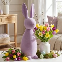 Produkt Dekoracyjny Zajączek Wielkanocny, Flokowany, Fioletowo-Liliowy, wys. 69 cm