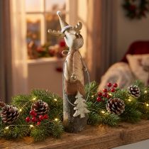 Produkt Renifer wykonany z naturalnej gałęzi z drewnem jodłowym, złoty, wys. 27 cm
