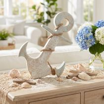 Produkt Anchor Deco Wood Maritime Deco Biały Niebieski 24,5 cm x 14,5 cm
