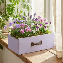 Produkt Doniczka Dekoracyjna Szuflada Shabby Chic Drewno Fioletowa 25×13×8cm