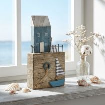 Produkt Morska drewniana dekoracja promenady portowej Shabby Chic wys. 25,5cm