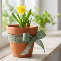 Produkt Wstążka jutowa, wstążka siatkowa, wstążka ozdobna, juta, zielona szałwia, szerokość 5cm, długość 40m