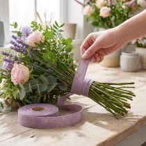 Produkt Wstążka dekoracyjna naturalna fioletowa wstążka lniana 25mm 20m