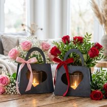 Produkt Latarnia Metalowa Ozdoba Worek z Sercem Antracyt H18cm 2szt