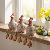Produkt Zabawny kurczak dekoracja ceramiczna stołek krawędziowy Wielkanoc 9,5 cm 3 szt