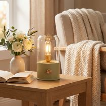 Produkt Lampa stołowa LED Lampa stołowa retro Ciepła biel Zielona wys. 19,5 cm