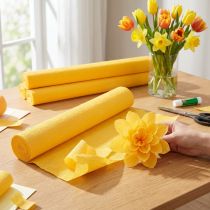 Produkt Bibuła florystyczna krepa florystyczna żółta słoneczna 50×250cm 5 szt.