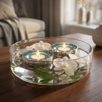 Produkt Pływający szklany świecznik typu tealight, elegancki akcent w każdym pomieszczeniu, 10 cm, 2 sztuki