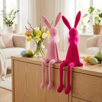 Produkt Ozdoba wielkanocna w kształcie zajączka, półka z boa z piór, do kredensu lub półki, 36 cm, 2 sztuki