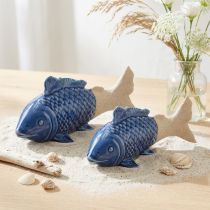 Produkt Ceramiczna dekoracja ryba morska błękitno-beżowa 20×8×8,5cm 2 szt.