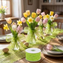 Produkt Taśma siatkowa, taśma siatkowa, taśma dekoracyjna, zielona, zbrojona drutem, 50mm, 10m