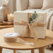 Produkt Wstążka ozdobna aksamitna wstążka prezentowa aksamitna beżowa 40mm 8m
