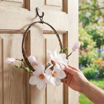 Produkt Ozdobny pierścionek sztuczna magnolia wiosenna dekoracja do zawieszenia Ø24cm