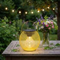 Produkt Latarnia solarna do ogrodu i tarasu o nowoczesnym designie, wykonana z metalu, 12 cm