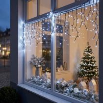 Produkt Kaskada świetlna z efektem śniegu, dekoracja zimowa Adwent, światła LED 6 żył zimna biel 480 L60/80/100cm