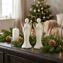 Produkt Figurki aniołów Ceramiczny anioł z białego złota 6cmx5cmx15cm 2szt