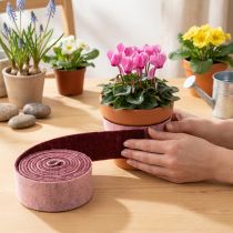 Produkt Wstążka filcowa dwukolorowa wstążka do doniczek wstążka z filcu wełnianego różowo-czerwona 7,5 cm 5 m