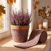 Produkt Dwukolorowa taśma filcowa z filcu wełnianego, 100% wełny, fioletowo-brązowa, 15 cm x 5 m