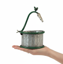 Produkt Metalowa donica, beczka na deszczówkę, wzór ptaka, dekoracja balkonu, Ø15,5 cm