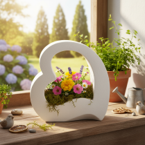 Produkt Ozdoba w kształcie serca do nasadzeń i kompozycji kwiatowych, otwarta konstrukcja, nowoczesny kształt serca, 19 cm