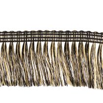 Produkt Czarno-złota frędzla 4 cm x 25 m - idealna do dekoracji wieńców, wstążek żałobnych i akcesoriów vintage
