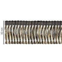 Produkt Czarno-złota frędzla 4 cm x 25 m - idealna do dekoracji wieńców, wstążek żałobnych i akcesoriów vintage