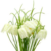 Produkt Szachownica kwiaty Fritillaria sztuczna biała, zielona 40cm 12szt