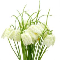 Produkt Kwiaty szachownicowe Fritillaria sztuczne białe, zielone 40cm 12 szt