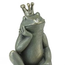 Produkt Dekoracyjna żaba żaba król dekoracja ogrodowa żaba ze złotą koroną złotoszary 25cm