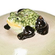 Produkt Dekoracyjny ceramiczny kamień pływający w kształcie żaby do oczek wodnych i fontann, 13 cm